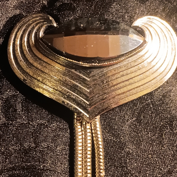 Ermanni Bulatti obsidian pin and matching CLIP earrings - Picture 3 of 3